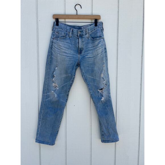 AG Denim The Ex Boyfriend Slouchy Slim Jeans, Distressed‎ & Ripped, Sz 27R - Picture 1 of 7